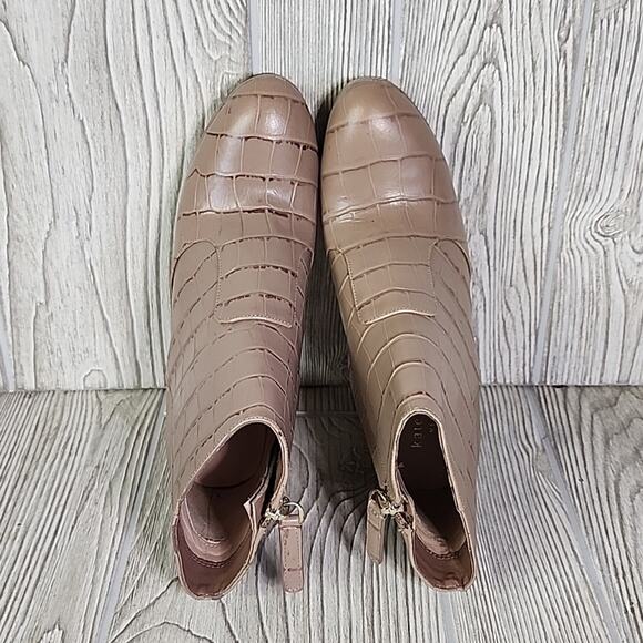 Kate Spade Barrett Croc Embossed Leather Platform Ankle Boots Womens 5.5 NEW - Picture 6 of 16